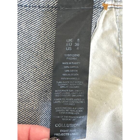 NWT Collusion Womens High Rise Bootcut Leg Jeans Washed Blue Size 4 - Picture 4 of 8